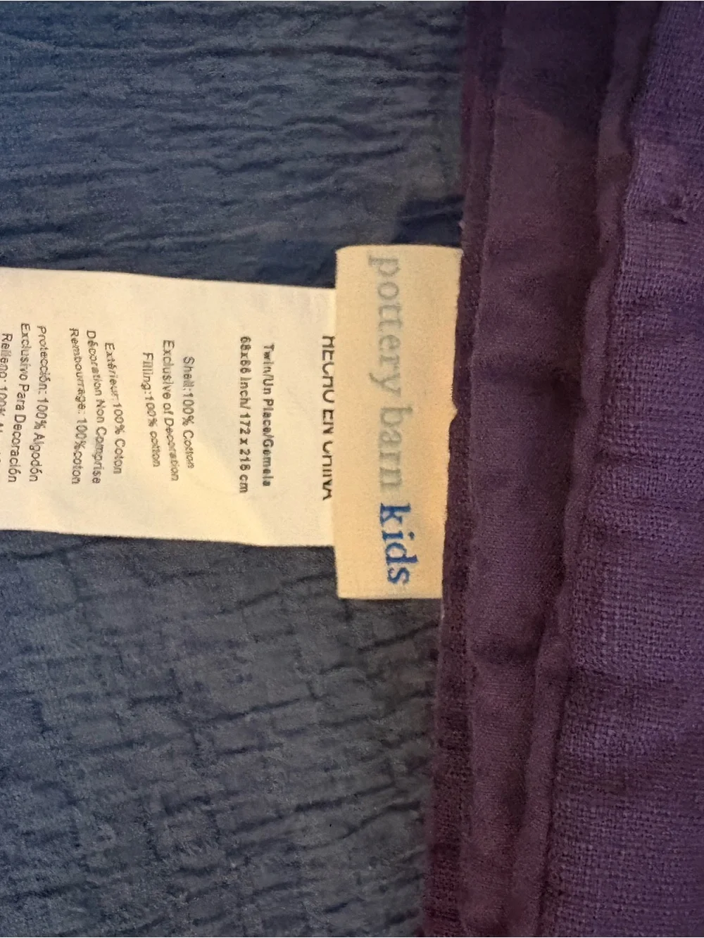 Pottery Barn Kids Embroidered Floral Butterfly Quilt in Deep Purple